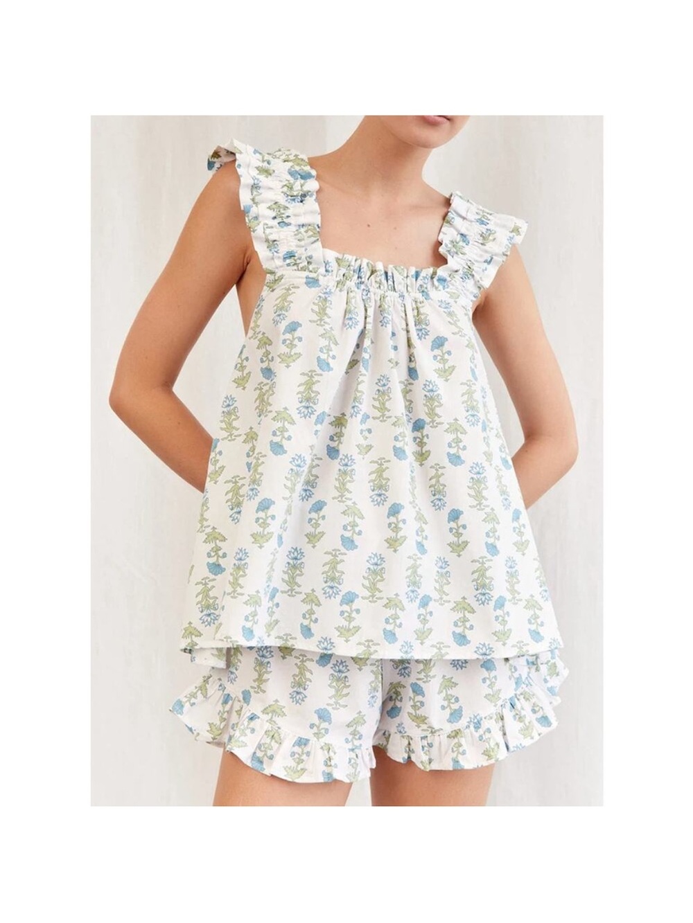 Piyama Nicolette Sleep cotton ~ Top ~ Lotus Flower print XXL - Picture 4 of 6